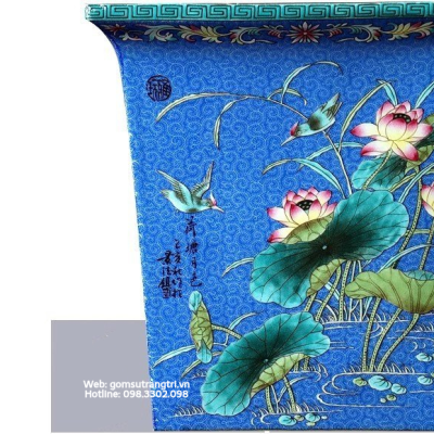 Chậu trồng cây bằng sứ hoạ tiết tứ quý - Một sản phẩm gốm sứ cao cấp